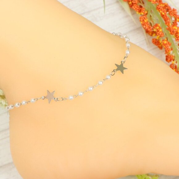 "Handmade Anklet – Elegant & Delicate Jewelry for Women | UNVRC1382 - Picture 6 of 10